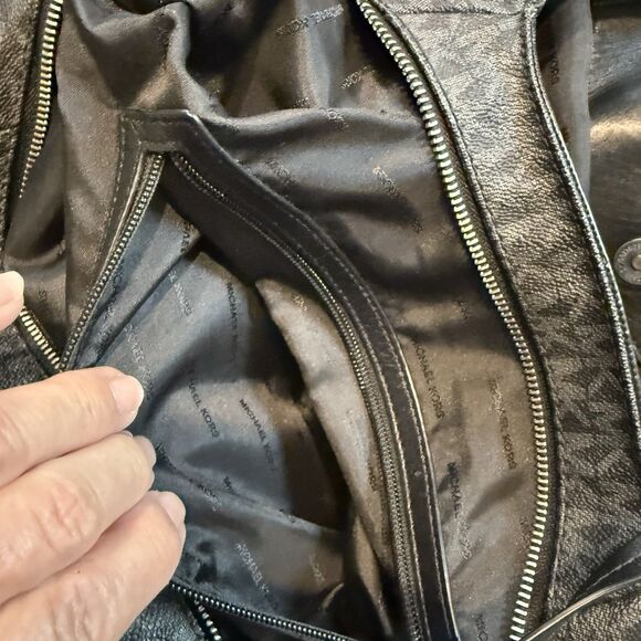 Michael Kors Fulton Signature Logo Shoulder Bag, LG Dark Gray With Storage Bag - Picture 16 of 16